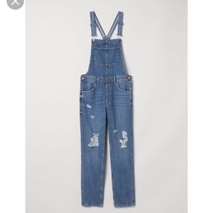 Brand new distressed H&M jean overalls size 12!